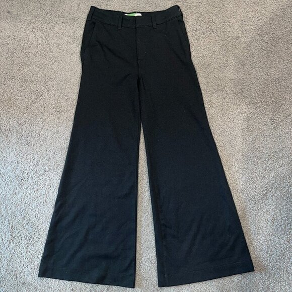 ANTHROPOLOGIE ANTHRO Extra Wide Leg Palazzo Dressy Trouser Pants Black EUC 28 - Picture 1 of 10